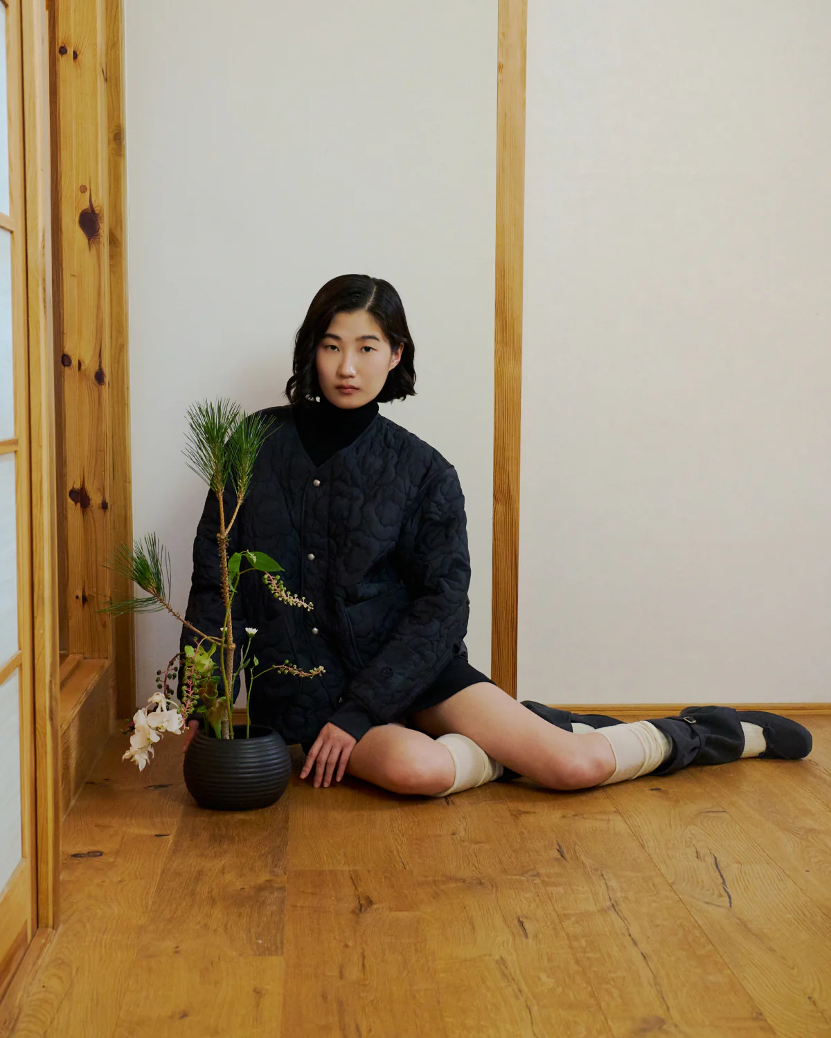 BLACK MOCHI QUILTED MILITARY LINER - Image 5