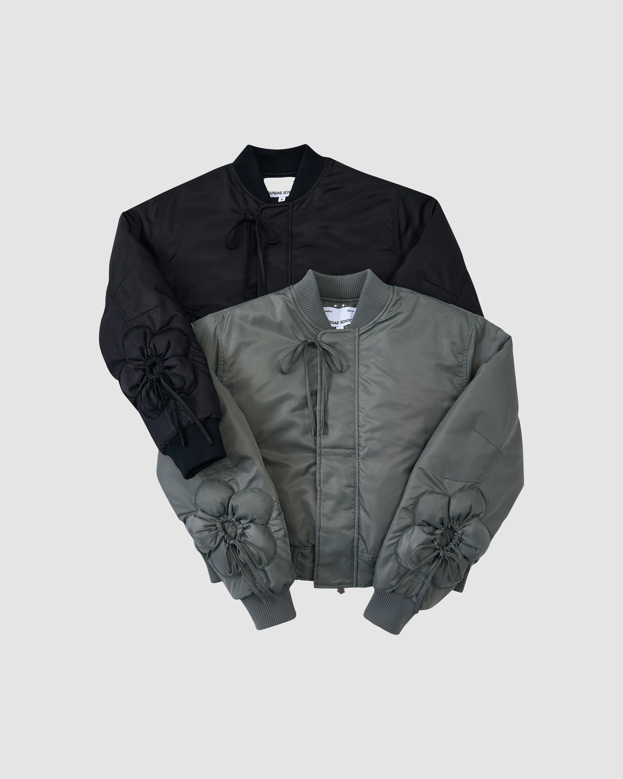 KHAKI FLOWER CHANNELED BOMBER - Image 14