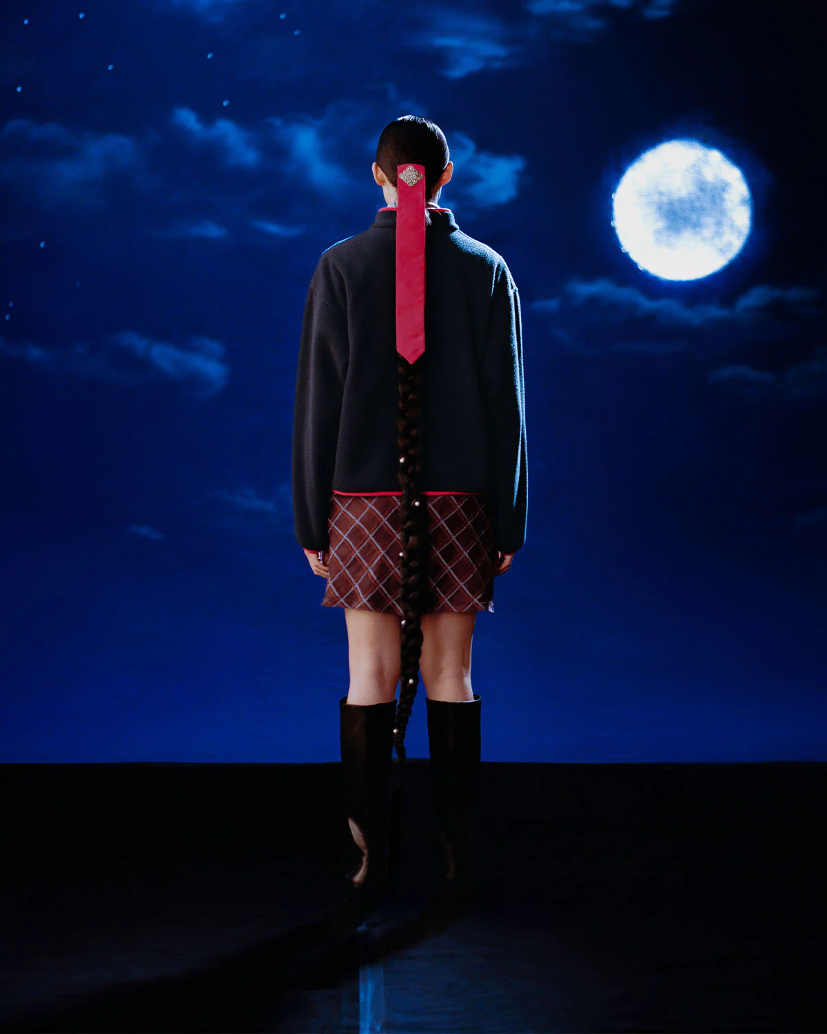 NAVY TEARDROP KNOT FLEECE - Image 3